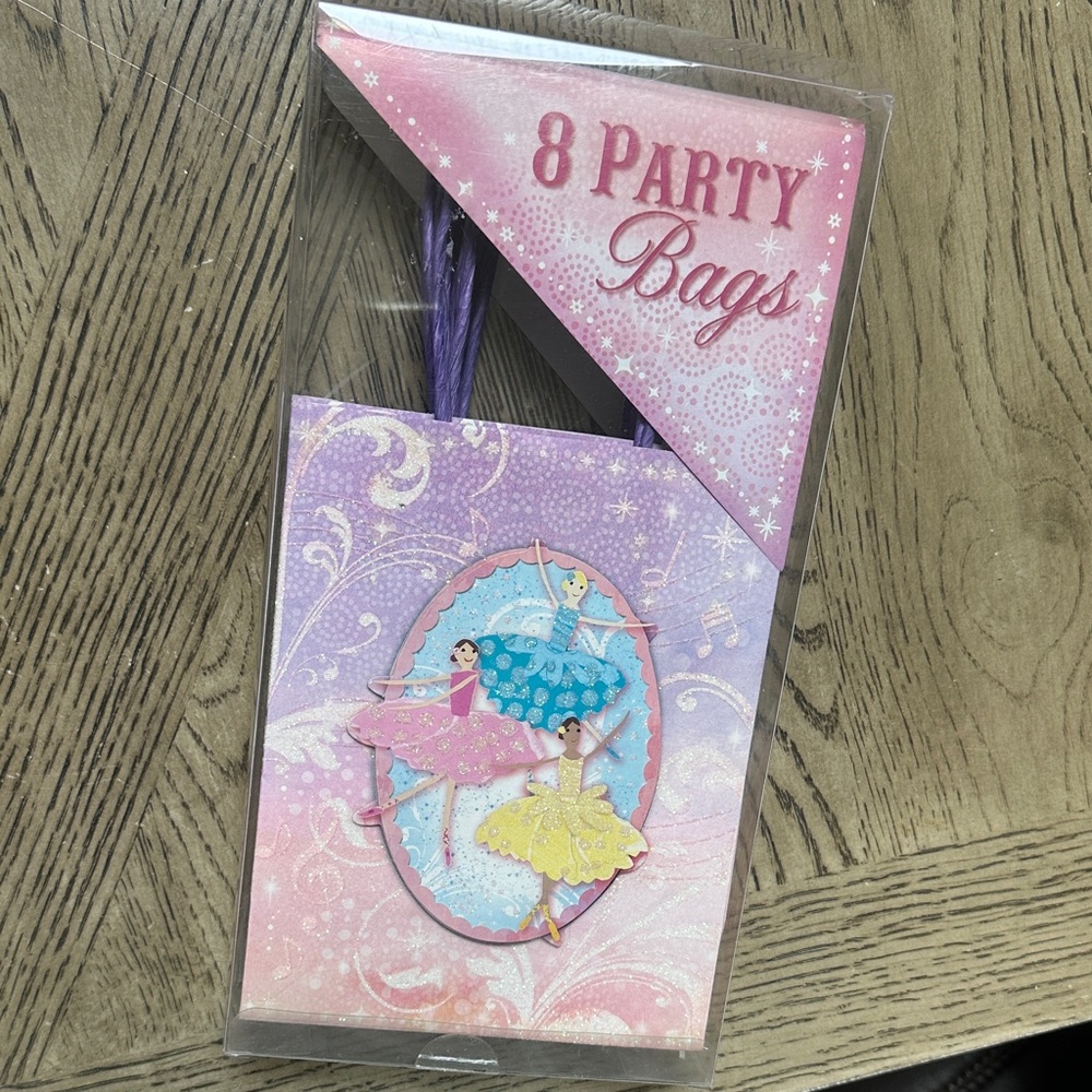 Punch Studio Ballet Party Bags - Pink, Purple, and Yellow